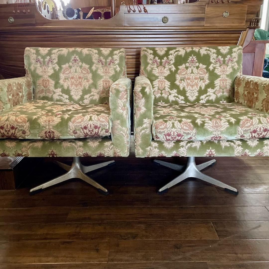 n3137r118 豪華な金華山柄 ラウンジチェア 2脚セット