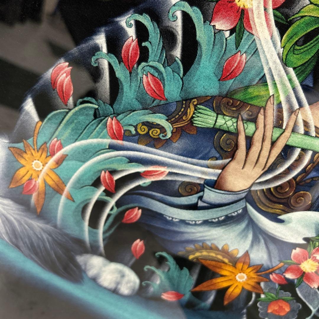 お部屋のインテリアに最適！フレーム付★インパクト大★暗闇で光る和彫猫★A2サイズ