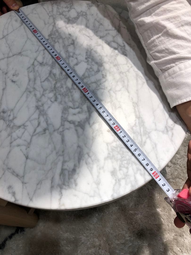 Francfrancフランフラン　大理石 円形テーブル　シフラコーヒーテーブル