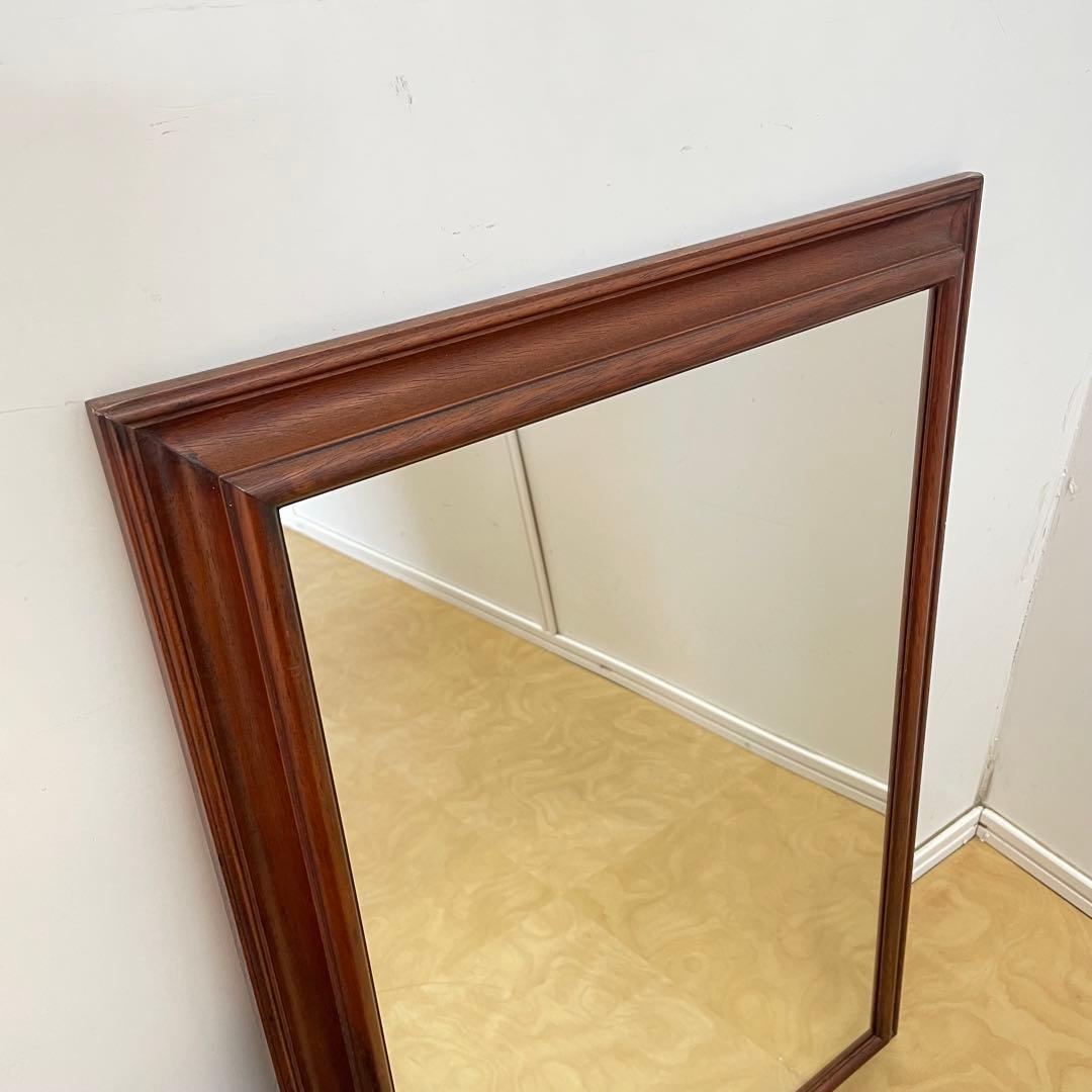 イタリア製 アンティーク調 ウォールミラー 木枠ミラー 鏡 壁掛け 立て掛け