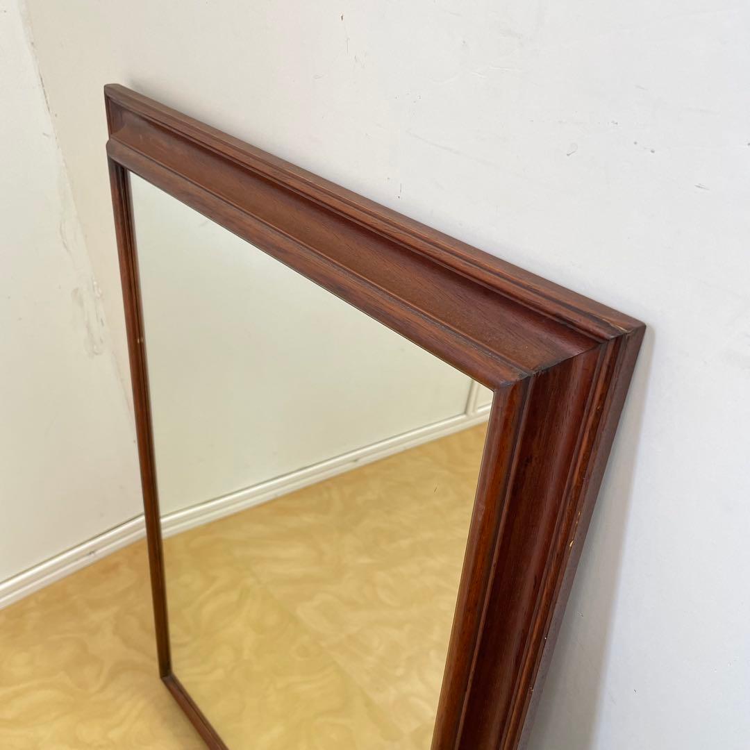 イタリア製 アンティーク調 ウォールミラー 木枠ミラー 鏡 壁掛け 立て掛け