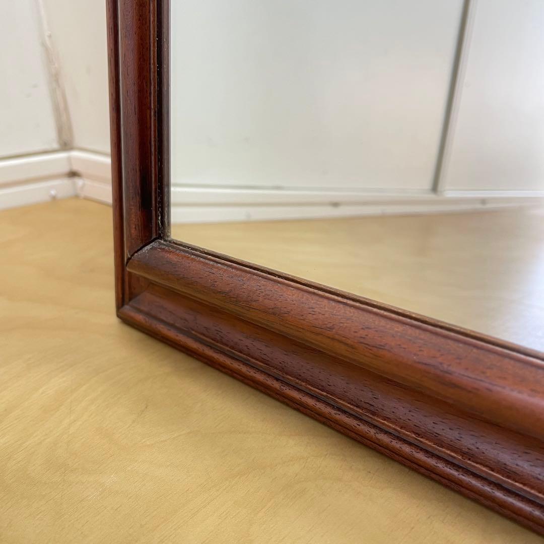 イタリア製 アンティーク調 ウォールミラー 木枠ミラー 鏡 壁掛け 立て掛け