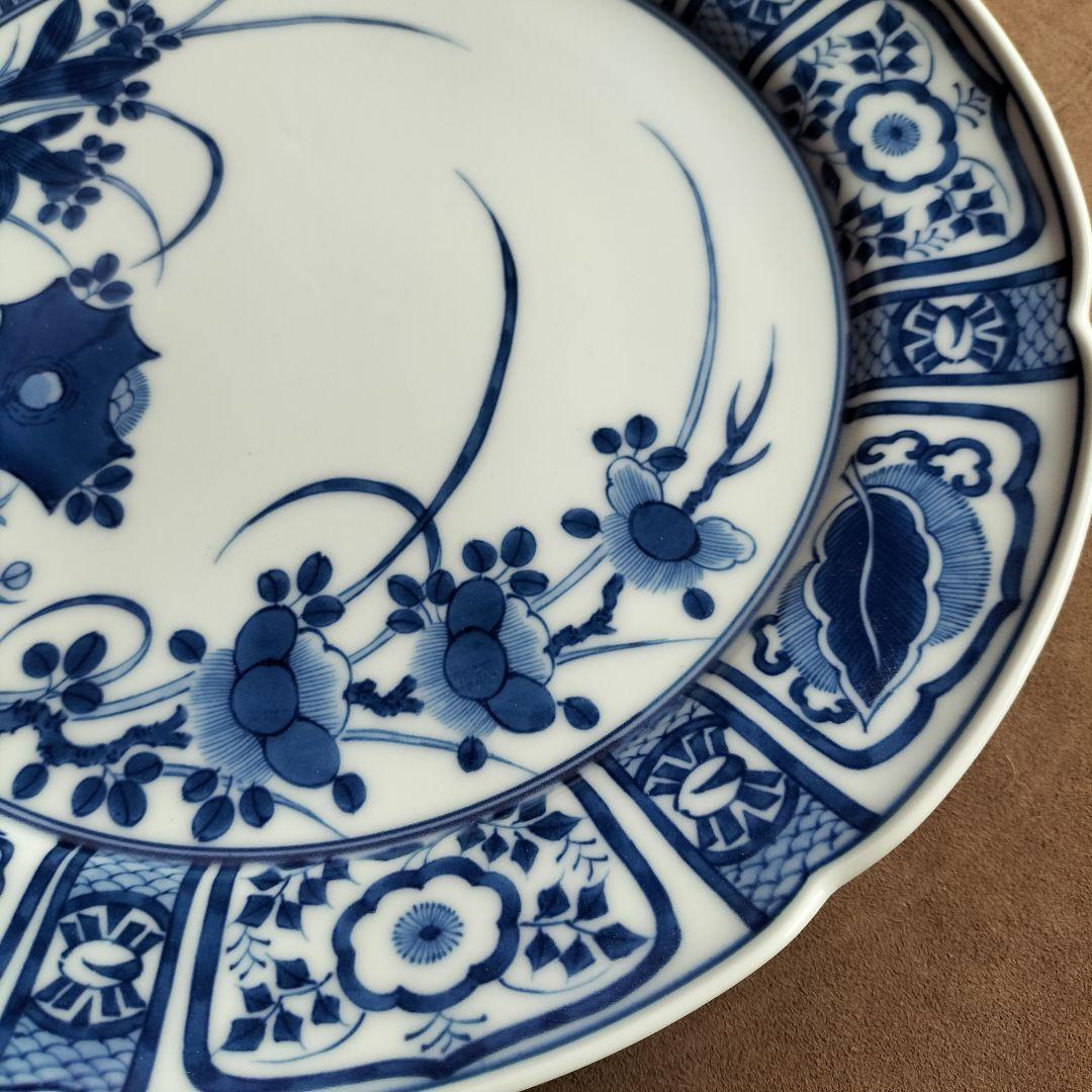 肥前有田皿山】芙蓉手 波形皿 直径 27cm ヴィンテージ