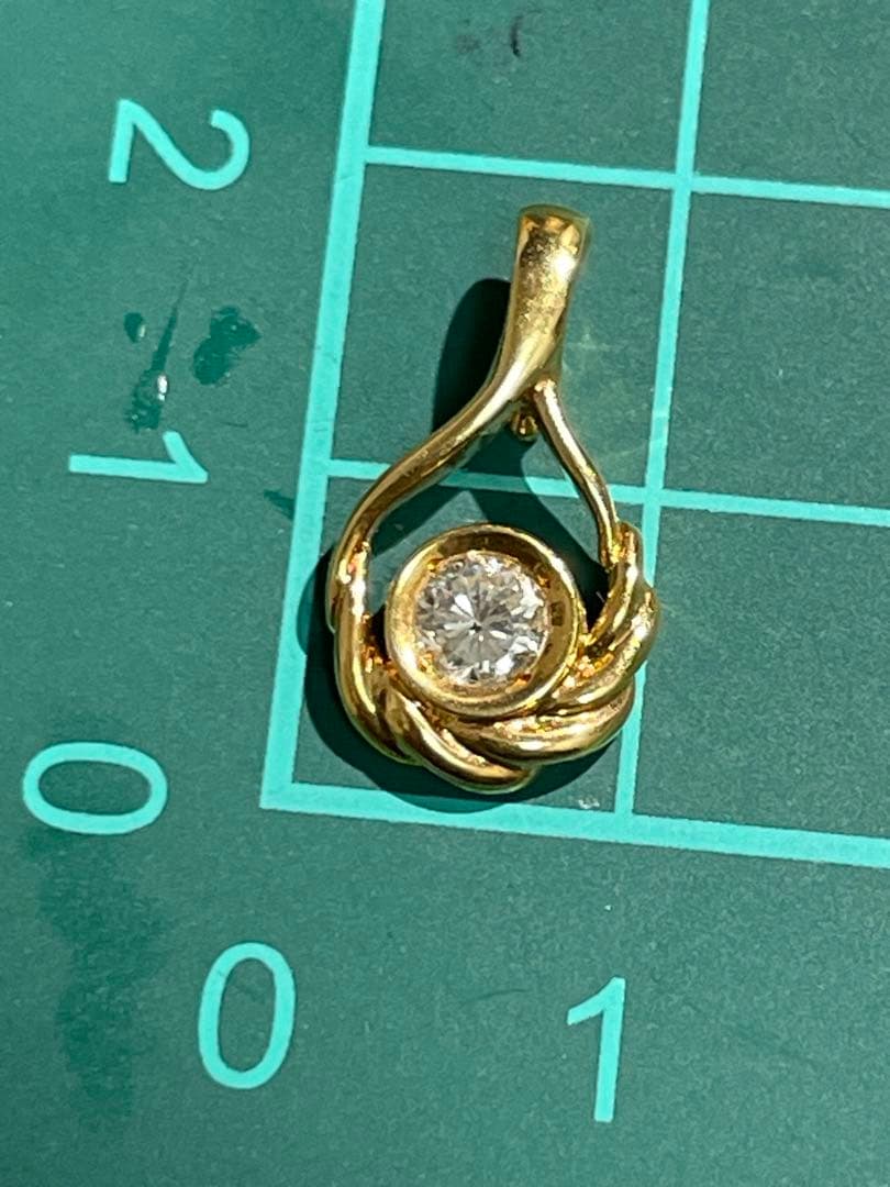 18k，ダイヤモンド0.25ct，ペンダントトップ、1.4g