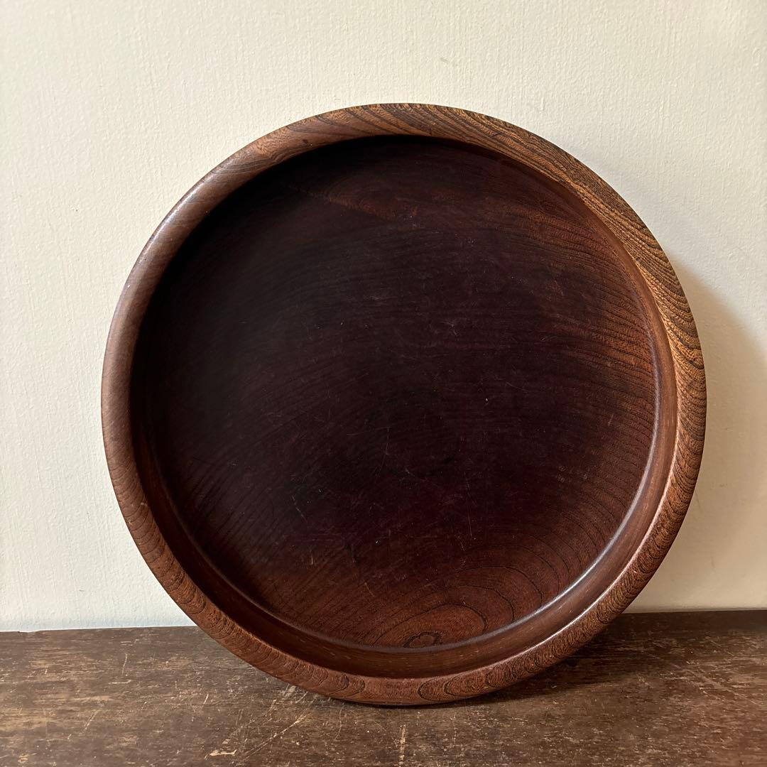 日本の丸盆 木地盆 くり抜き盆 ④アンティーク 古道具 骨董 煎茶 酒器