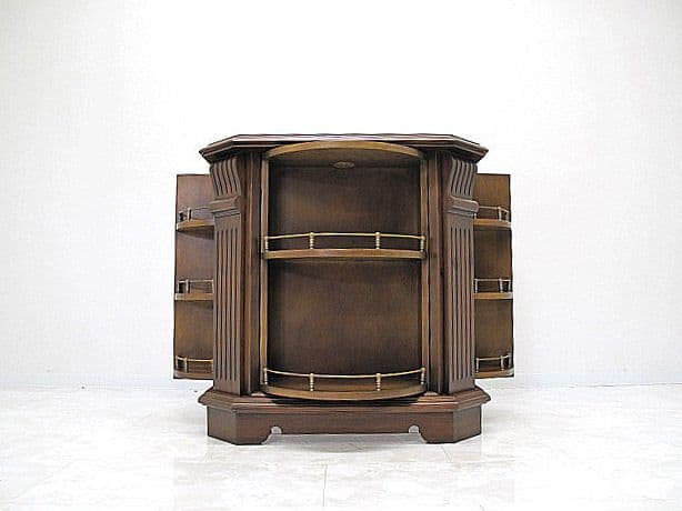 スペイン製 オーク材バーカウンター 「バーマジック」 　連動開閉扉　※鍵欠品