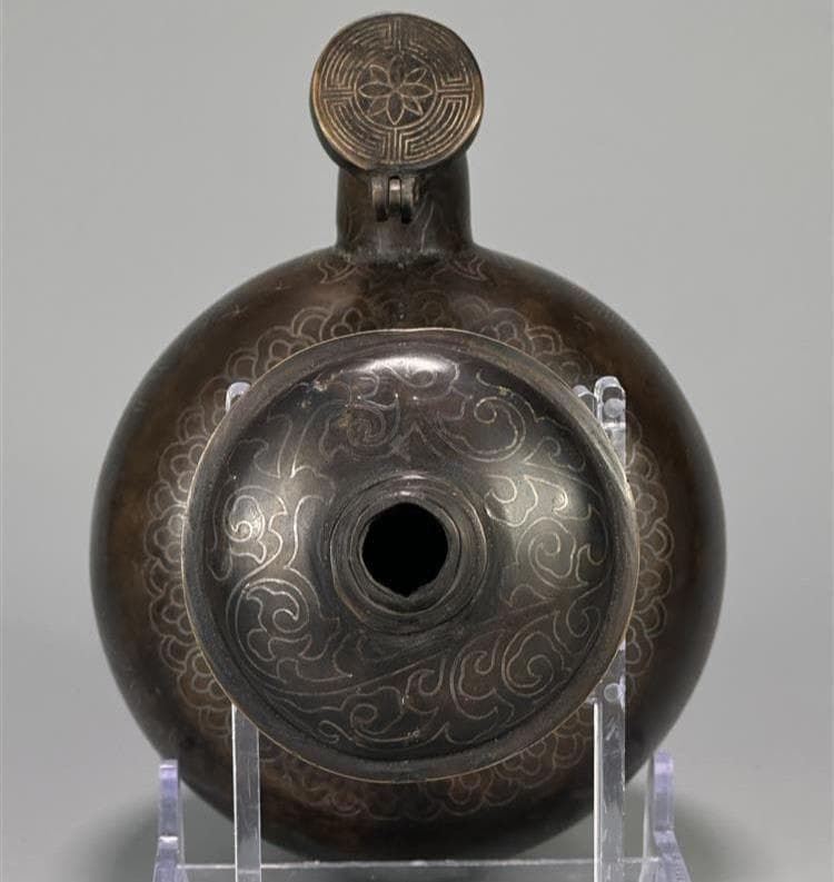◇『高麗金銅銀象嵌蒲柳水鳥紋浄瓶』 水瓶◇検）新羅仏 百済仏 高麗仏