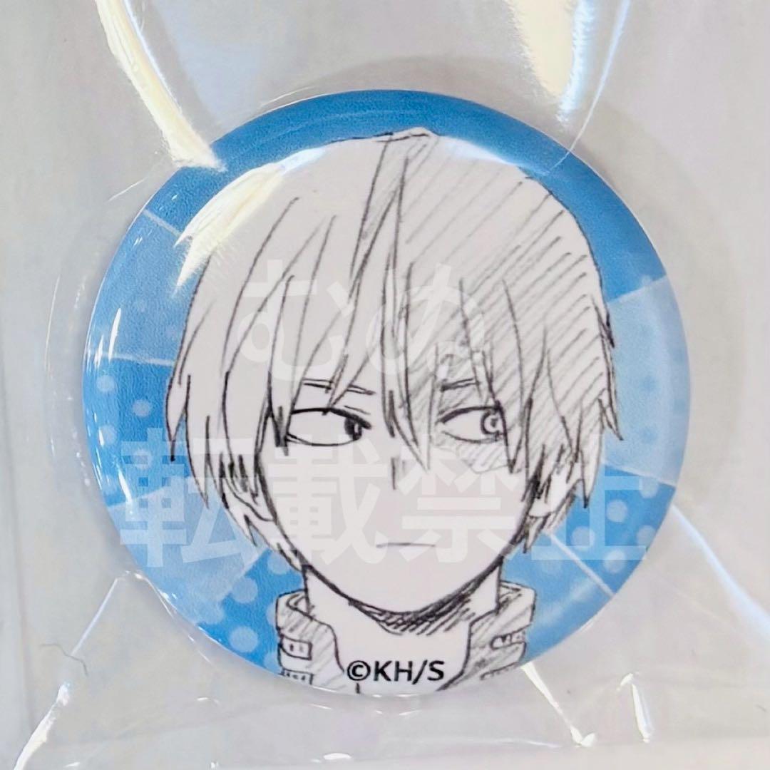 ヒロアカ原画展 缶バッジ付きカレッジ風スウェットバッグ 缶バッジ 轟