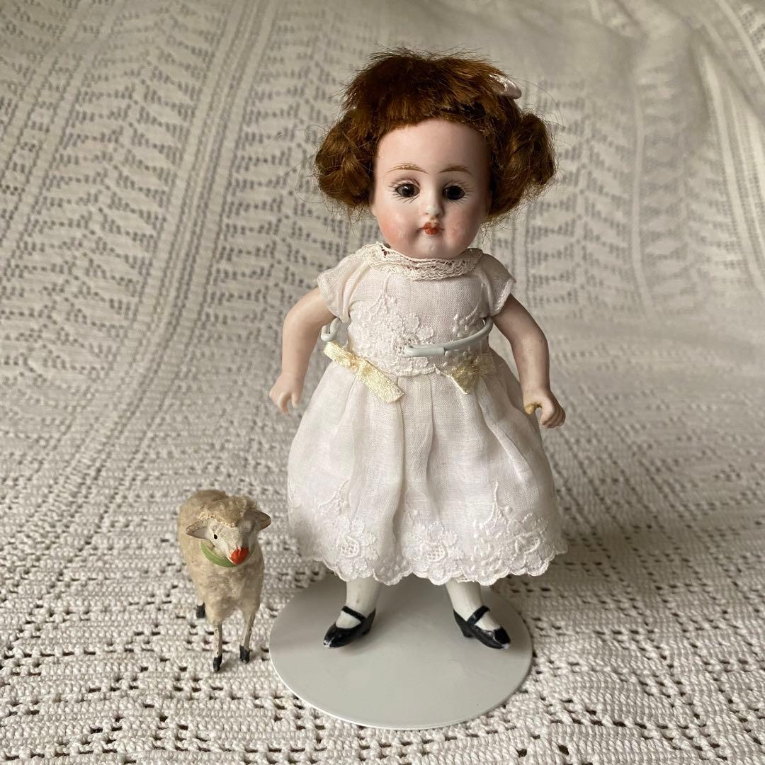アンティークビスクドール ケストナー ミニョネットと小さな羊のセット