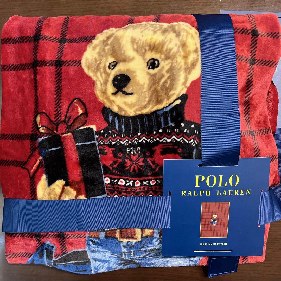 ポロ ラルフローレン ブランケット POLO bear ポロベア クマ 毛布 赤