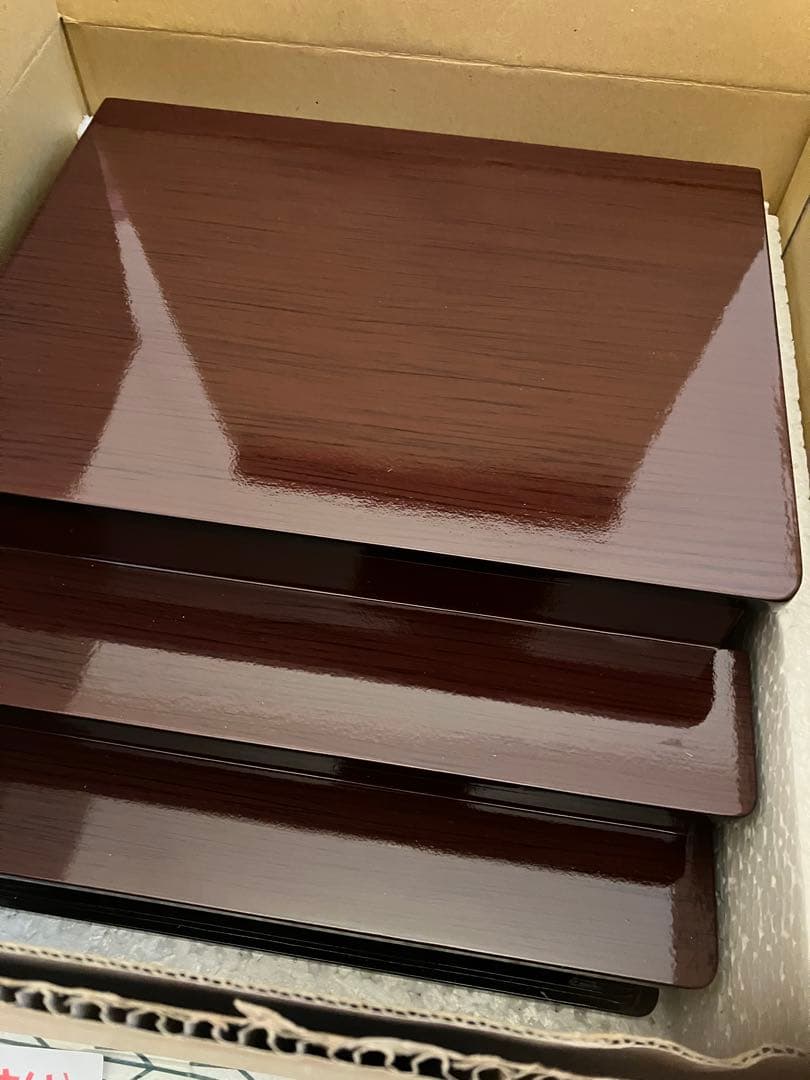 雛人形 ミニ ひな人形 3段飾り京春雛 木製三段十人飾り 茶　ケース付き