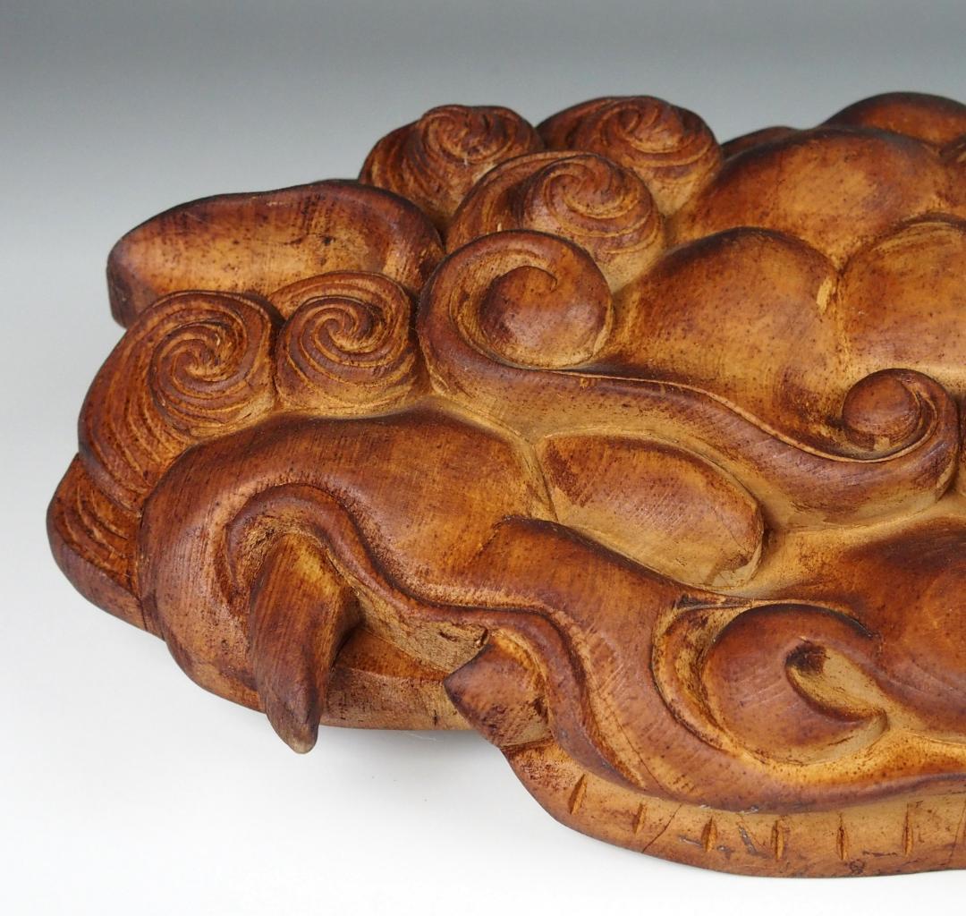 【木彫　獅噛】魔除け　獅子噛み　社寺彫刻　宮彫り　だんじり　山車　悪疫を噛み砕く