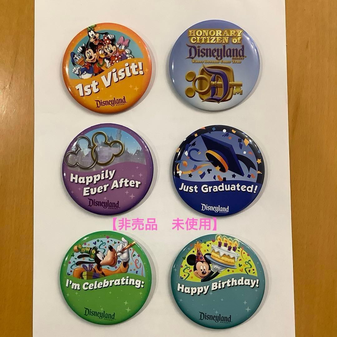 非売品】カリフォルニア ディズニー 缶バッジ 限定 6種 缶バッチ