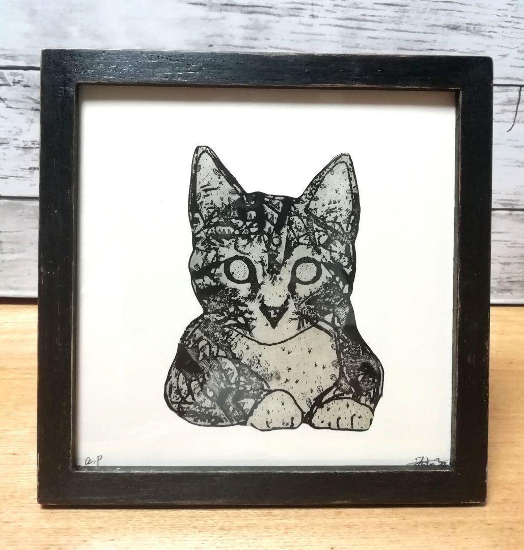 額縁ご確認ページ　title「回想ニャンコ」　title「向き合う」