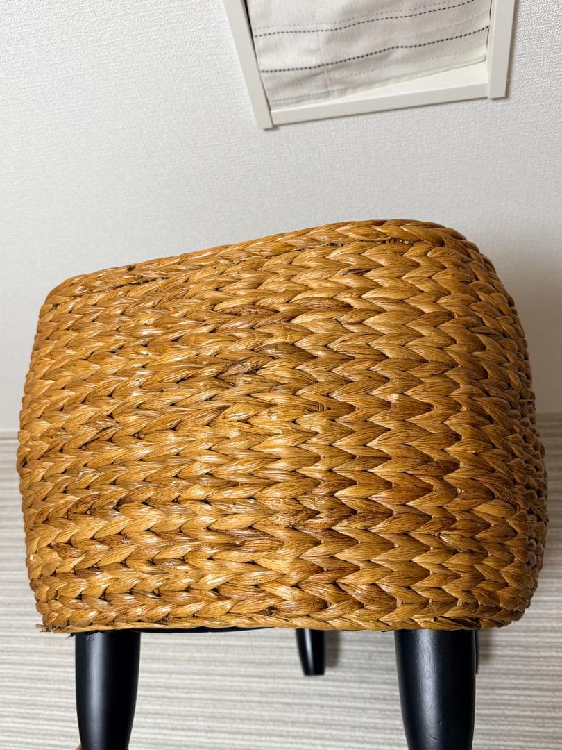 【美品✨】ガラス天板付きテーブル　リゾート　バリ風 ウォーターヒヤシンス