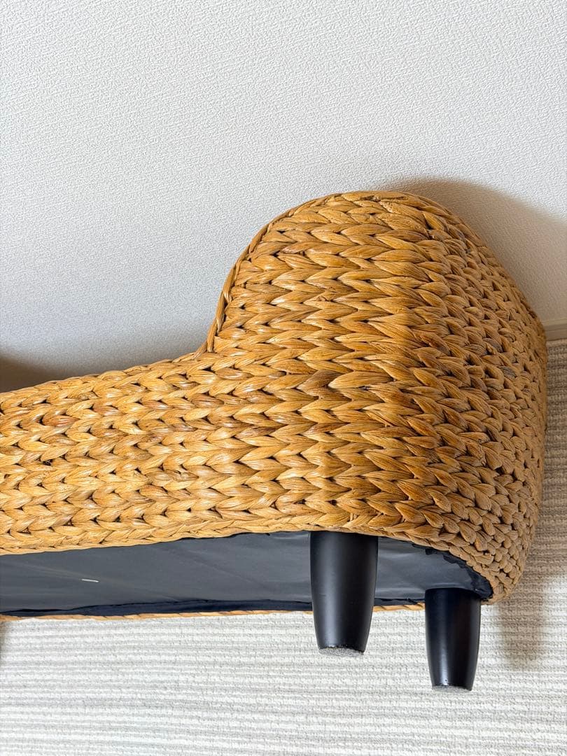 【美品✨】ガラス天板付きテーブル　リゾート　バリ風 ウォーターヒヤシンス