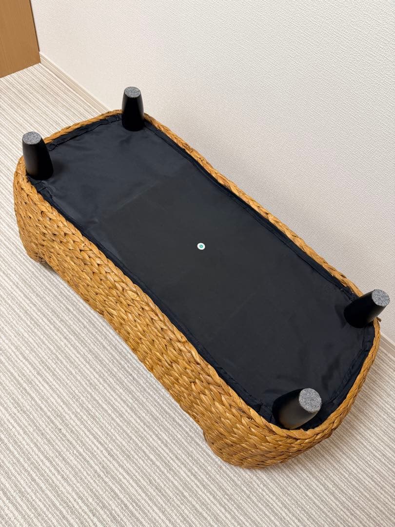 【美品✨】ガラス天板付きテーブル　リゾート　バリ風 ウォーターヒヤシンス