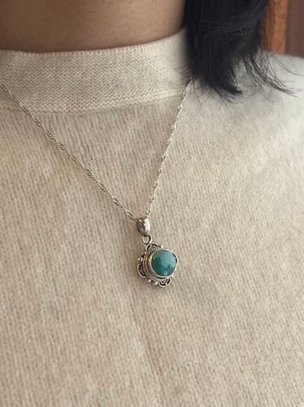 【値下げ】天然ターコイズ シルバー925 ネックレス インディアンジュエリー