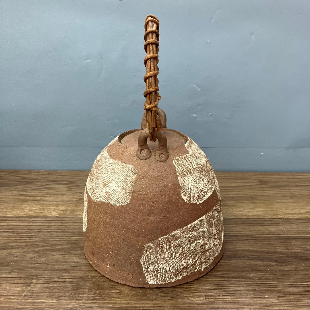 3F 土瓶 急須 持ち手付き 陶器 焼き物 和食器 葡萄柄 素焼き風 レトロ