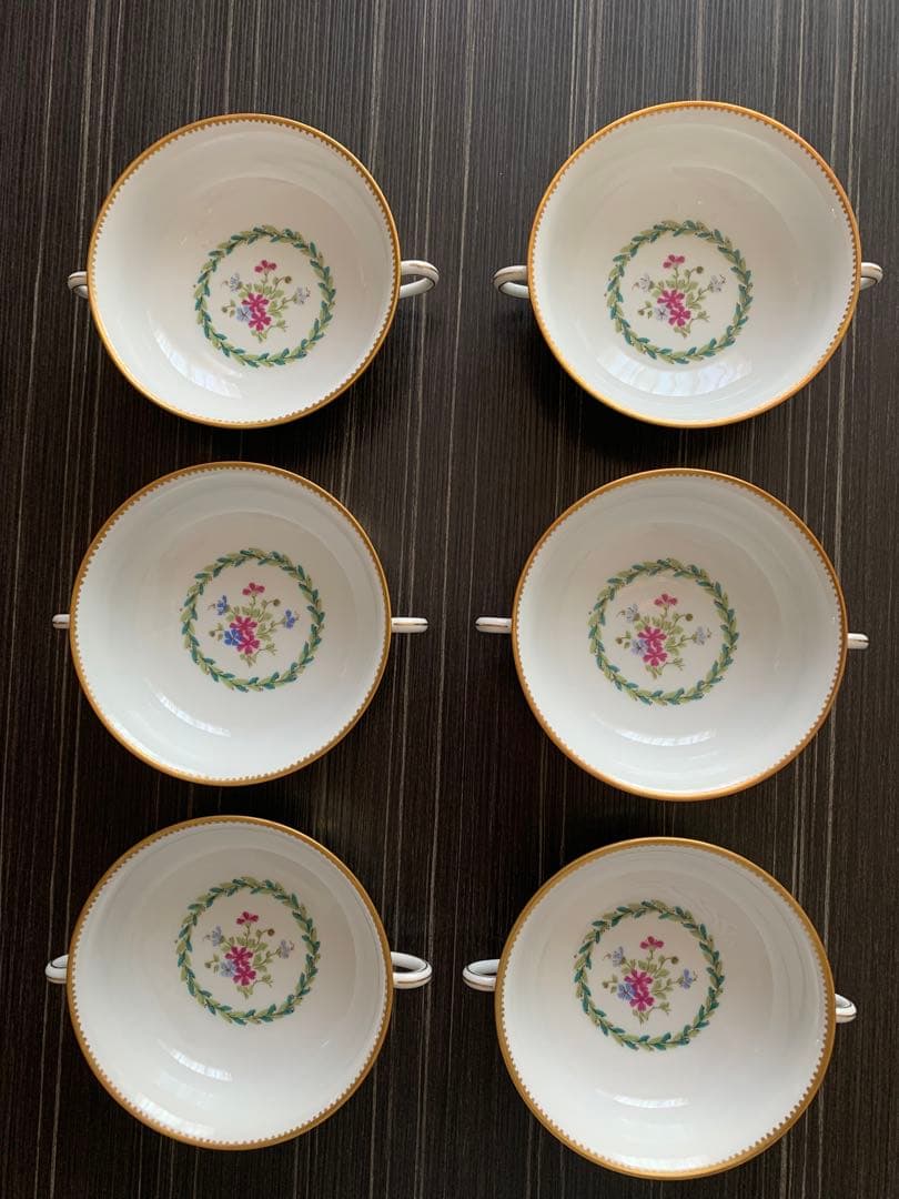 お値下げ。アビランド　ヴューパリ　大皿4枚、小皿7枚、スープカップ6客　セット