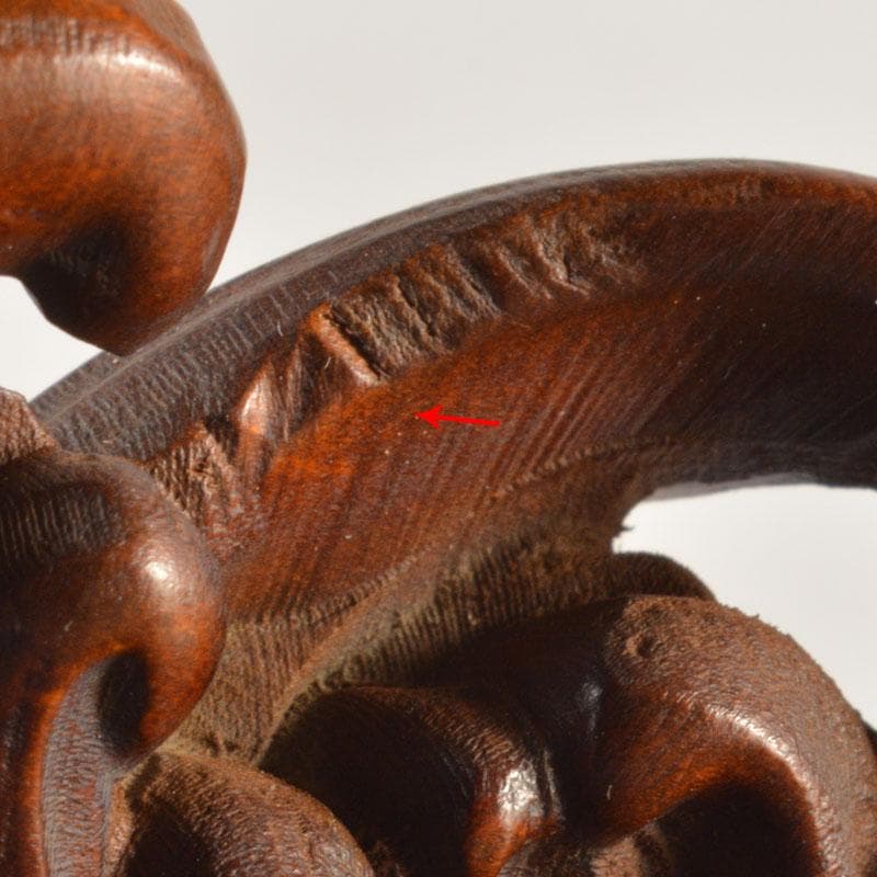 中国　唐木紫檀製　蓮花彫　茶托　5客　M　6751E