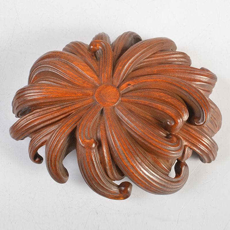 中国　唐木紫檀製　蓮花彫　茶托　5客　M　6751E