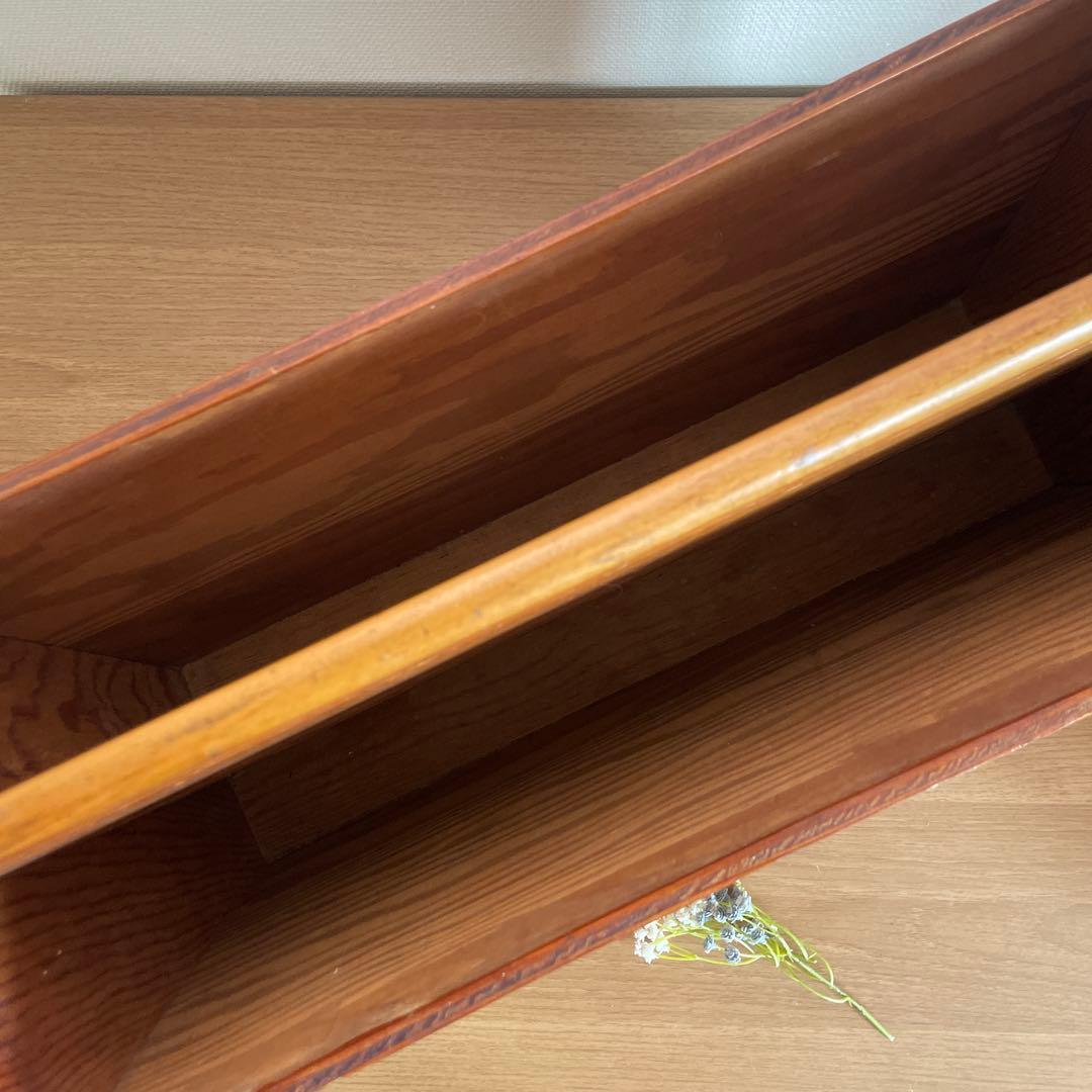 アメリカ購入　アンティーク　木製ラック レトロ　イラスト　本立て　ビンテージ