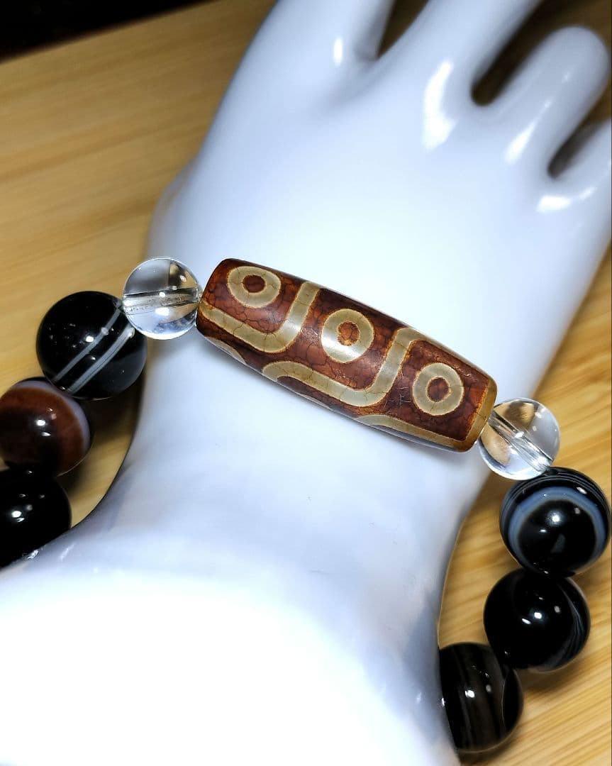 九眼天珠 × 天眼石（14.3mm）― 強力守護と成功を導くブレスレット