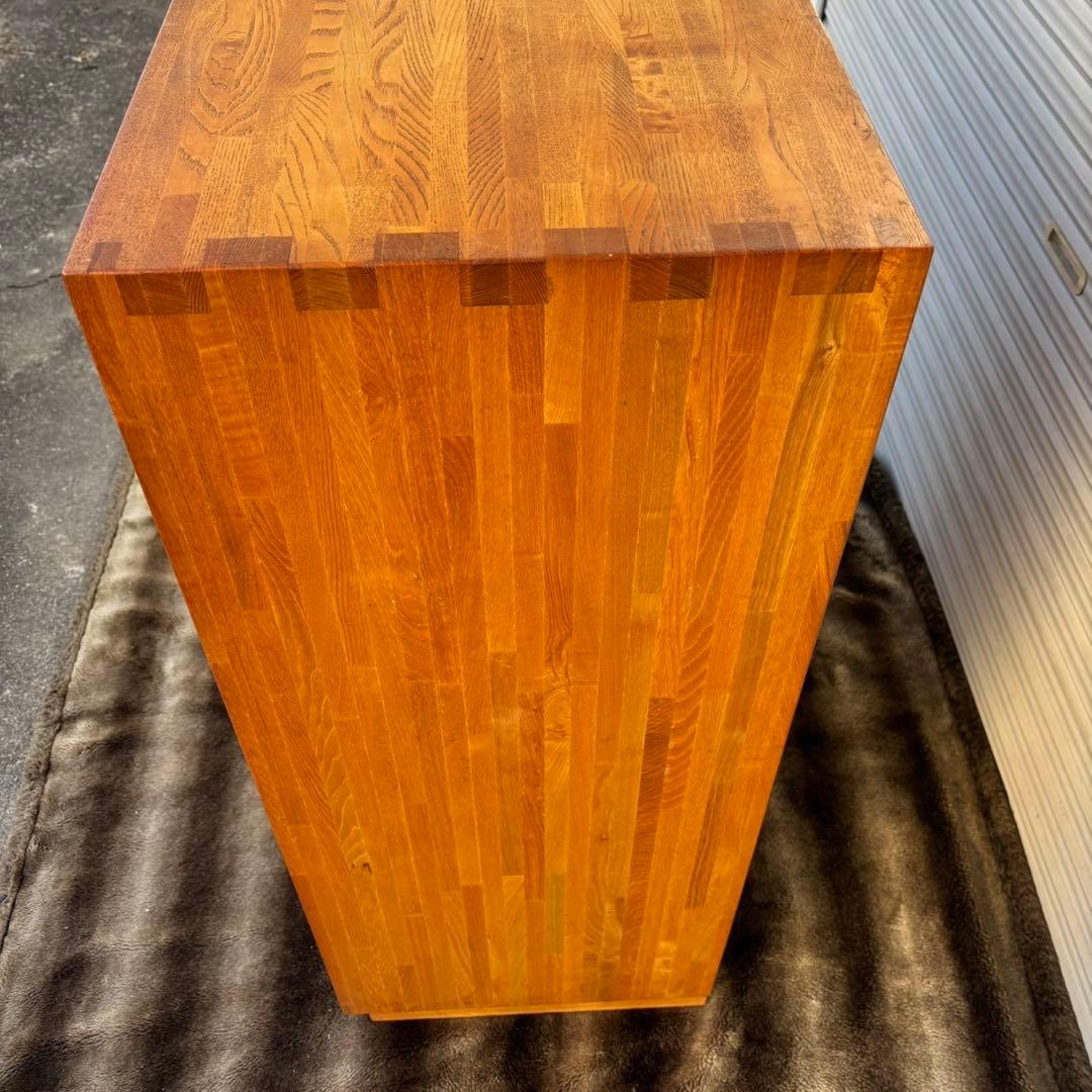 ①木製キャビネット ガラス扉 アンティーク家具 食器棚 キャビネット