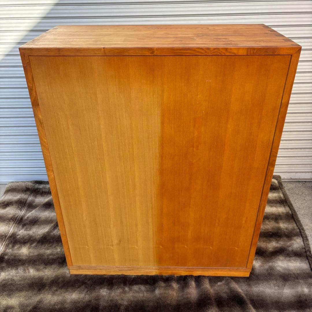 ①木製キャビネット ガラス扉 アンティーク家具 食器棚 キャビネット