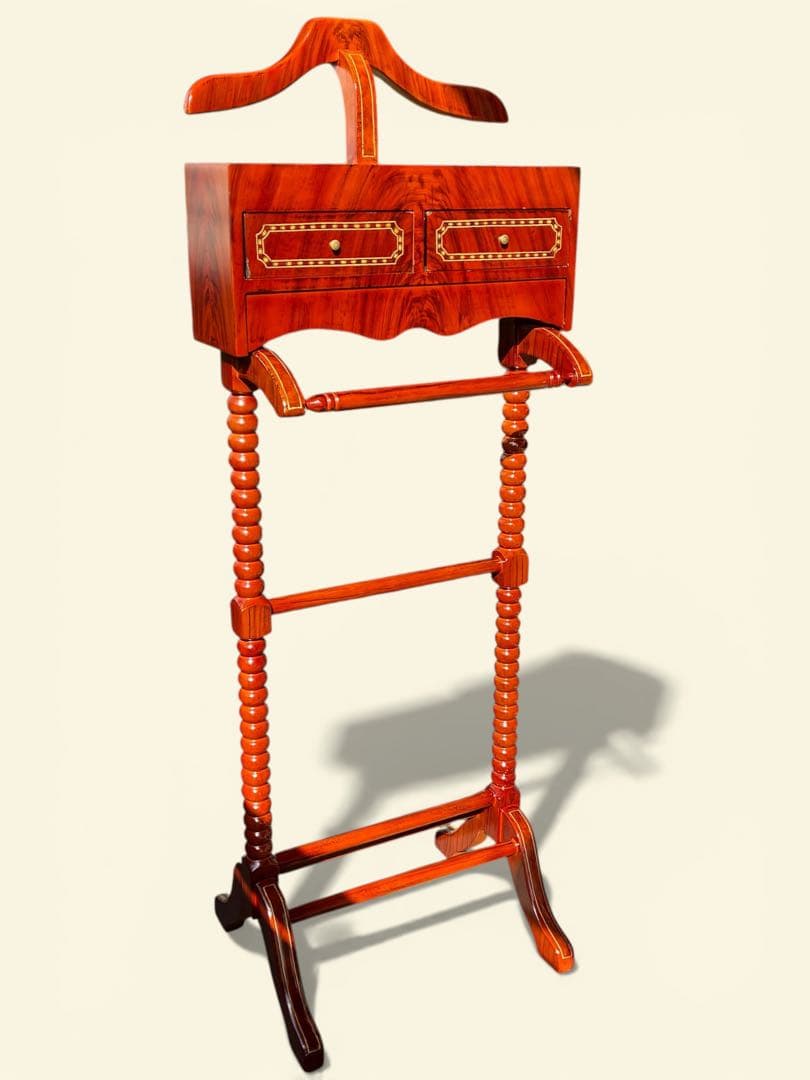 アンティーク調　ハンガーラック　マホガニー　無垢