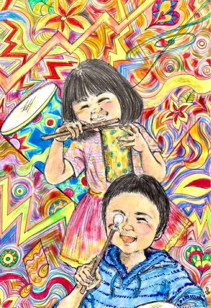 受注制作　店主のこだわり2人似顔絵　パステル画　B5サイズ