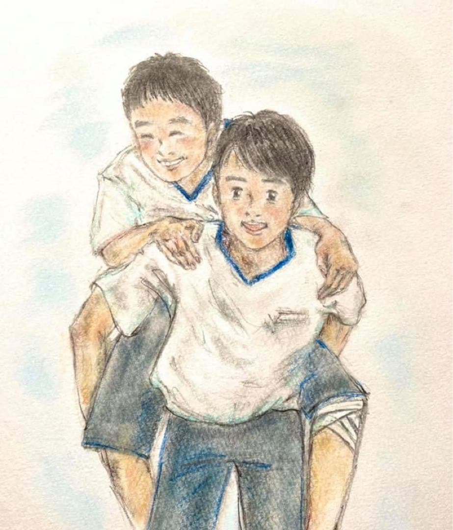 受注制作　店主のこだわり2人似顔絵　パステル画　B5サイズ