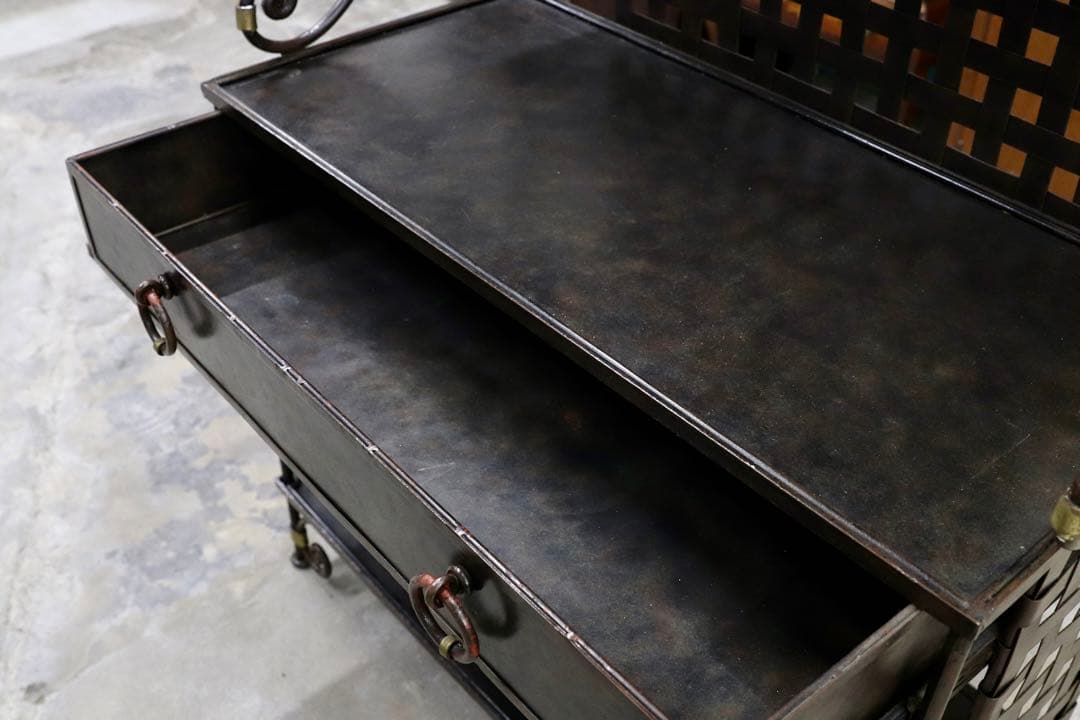 GMIK215○アイアン インダストリアル デスク 飾り棚 シェルフ ラック