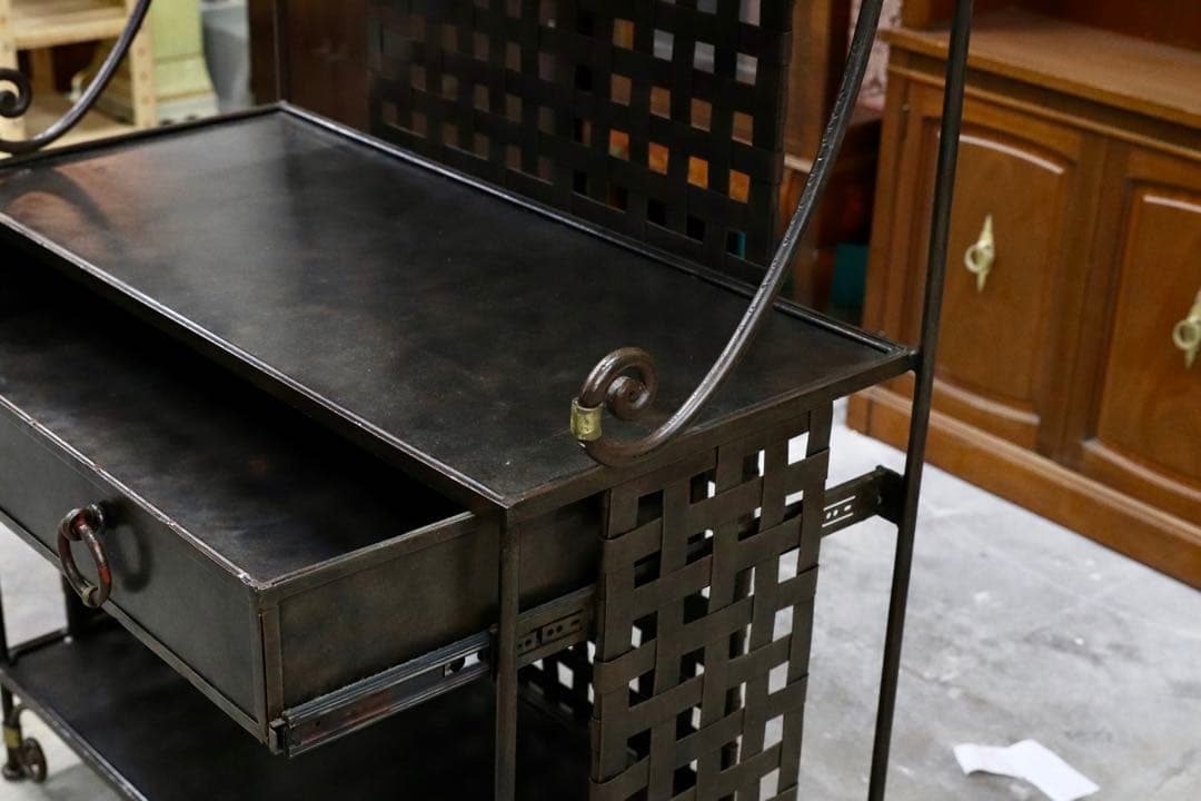 GMIK215○アイアン インダストリアル デスク 飾り棚 シェルフ ラック