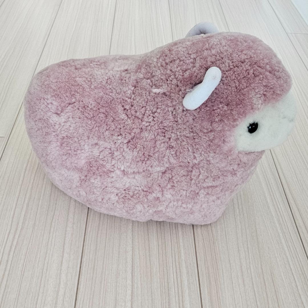 【未使用】じぶんまくら ムートンひつじぬいぐるみピンク