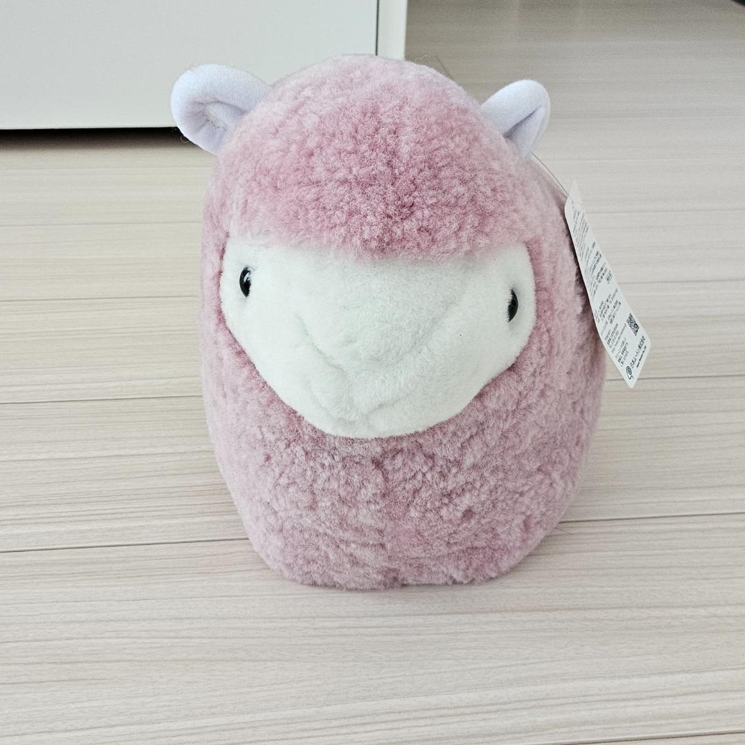 【未使用】じぶんまくら ムートンひつじぬいぐるみピンク