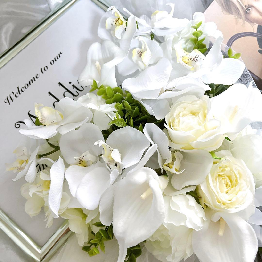 アーティフィシャルフラワーブーケ クラッチブーケ 結婚式 ウエディング 造花