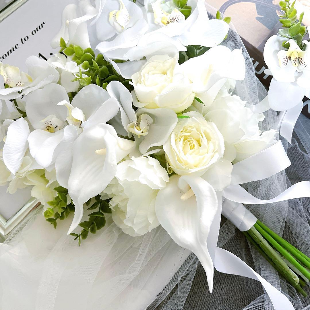 アーティフィシャルフラワーブーケ クラッチブーケ 結婚式 ウエディング 造花