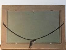 【真作】絵画　油彩　白樺と湖畔の静寂　クラシカル油絵　山光映える渓谷　Y14