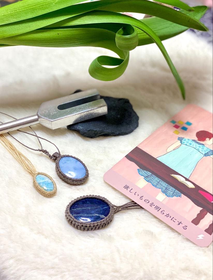 ソーダライト＊天然石マクラメネックレス/ヒーラーの作るお守りアクセサリー