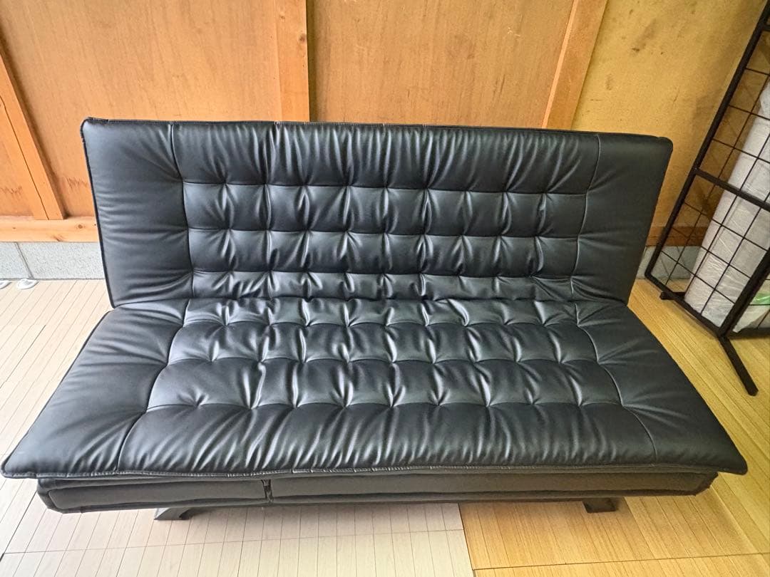 ニトリ　傷・汚れに強い合成皮革 ソファベッド(Nシールド ロック2 RC BK)