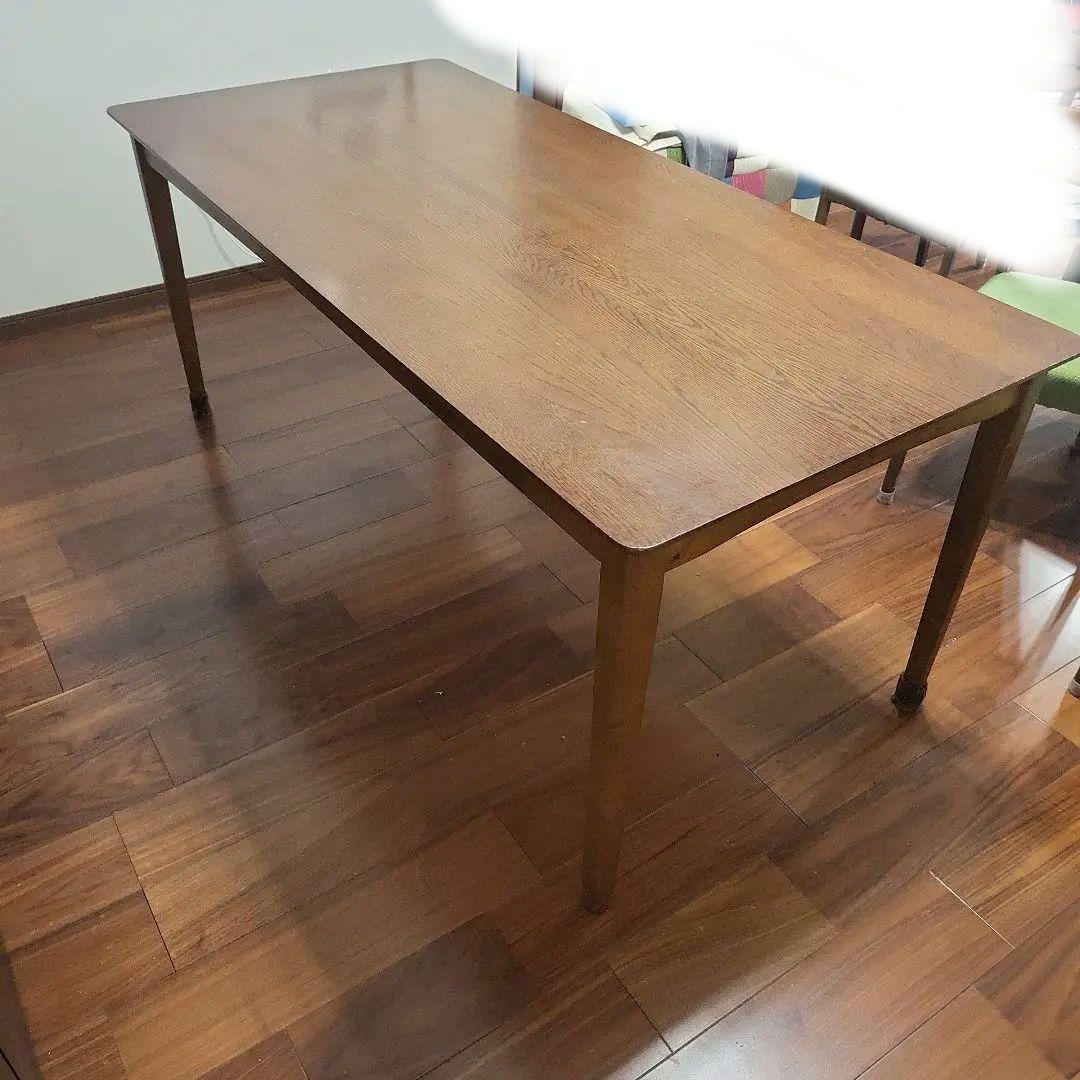 千葉県 ダイニングテーブル ニトリ 木製ブラウン長方形テーブル 170*80