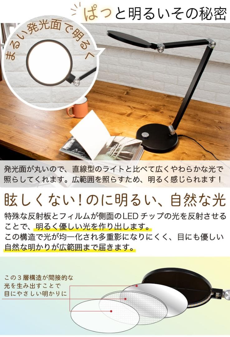 美品　LEDデスクライト　Meldiva　ホワイト