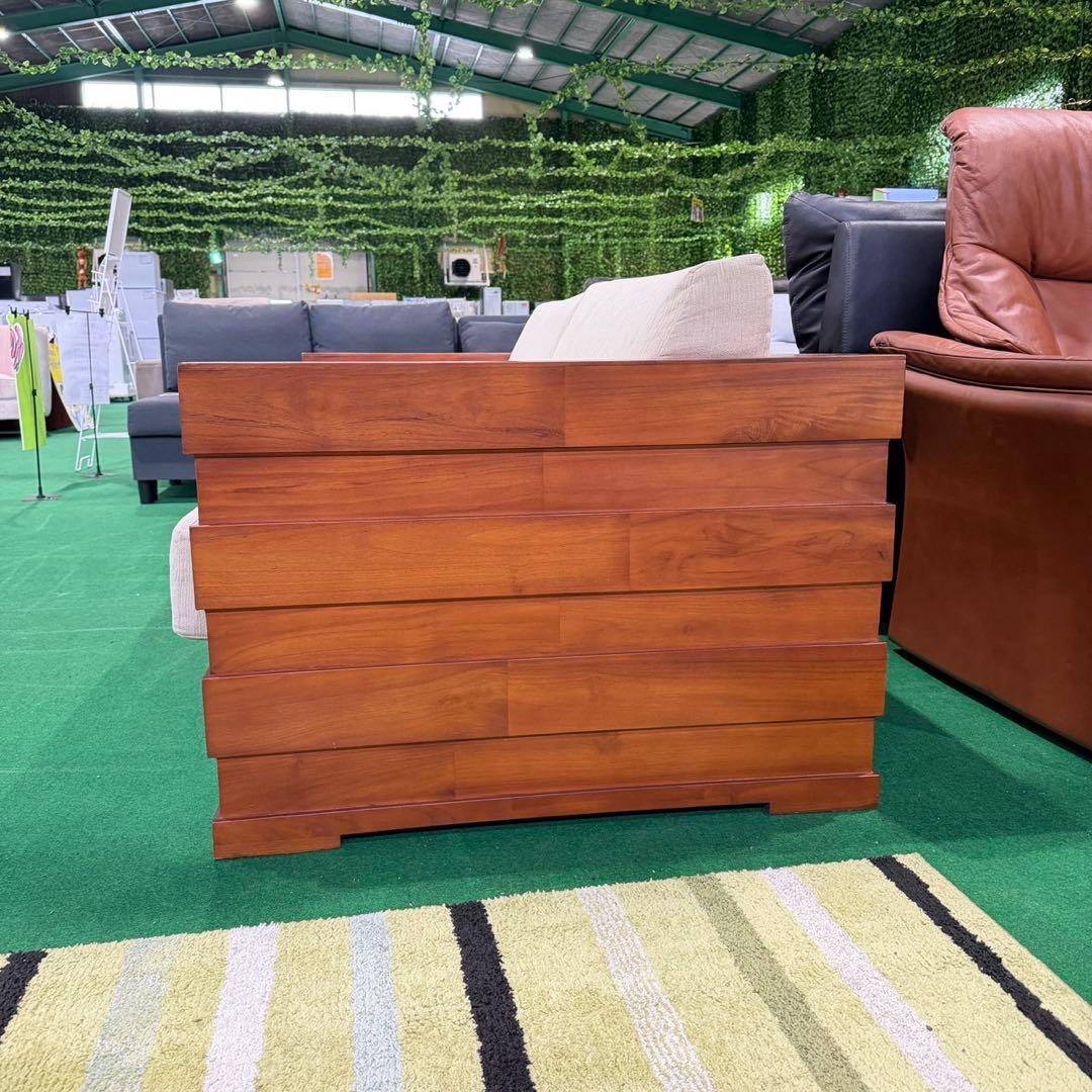 スキャンティーク 2.5人掛けソファ インテリア 木製 N002