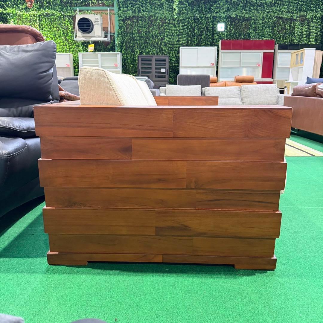 スキャンティーク 2.5人掛けソファ インテリア 木製 N002