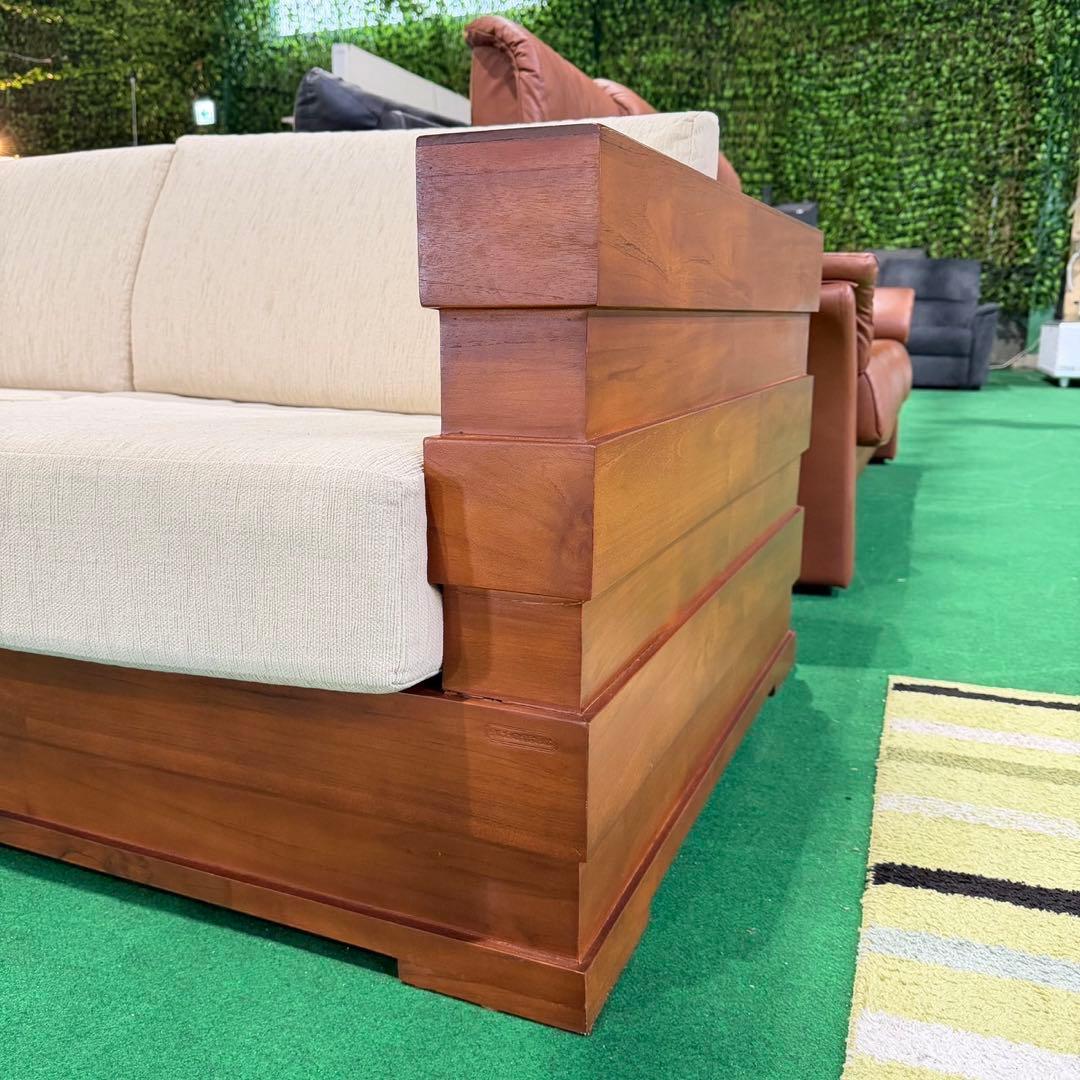 スキャンティーク 2.5人掛けソファ インテリア 木製 N002