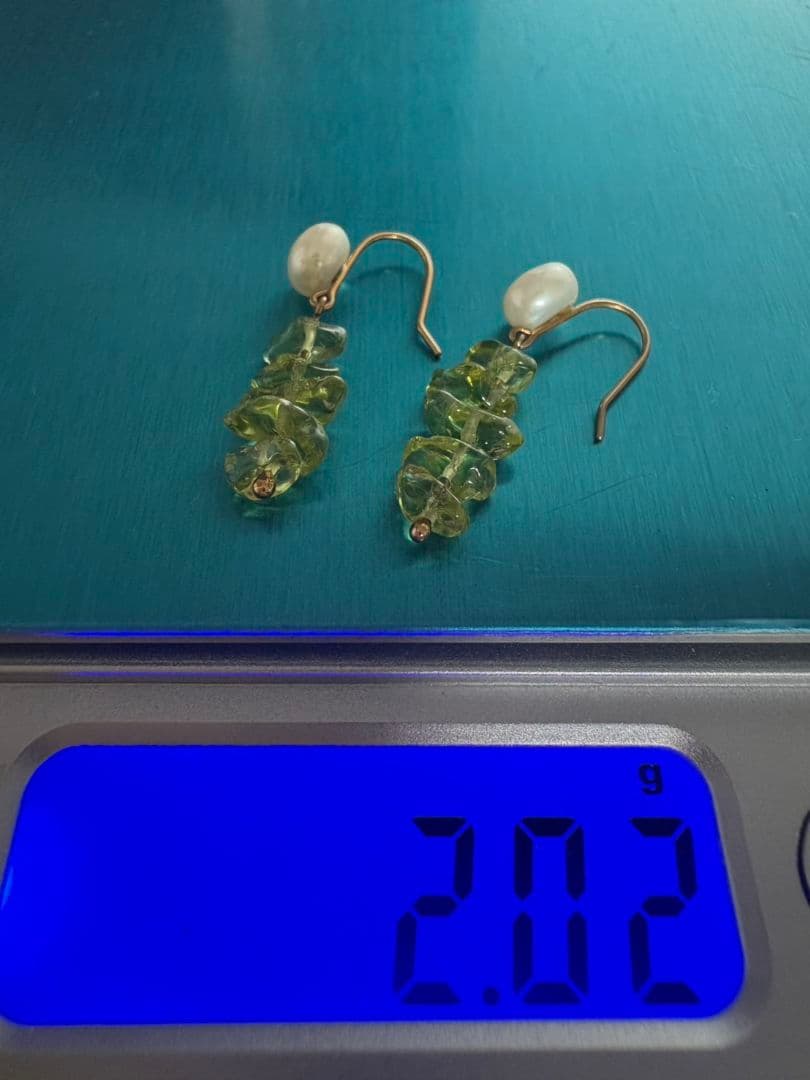 K18 ペリドットパール　ピアス