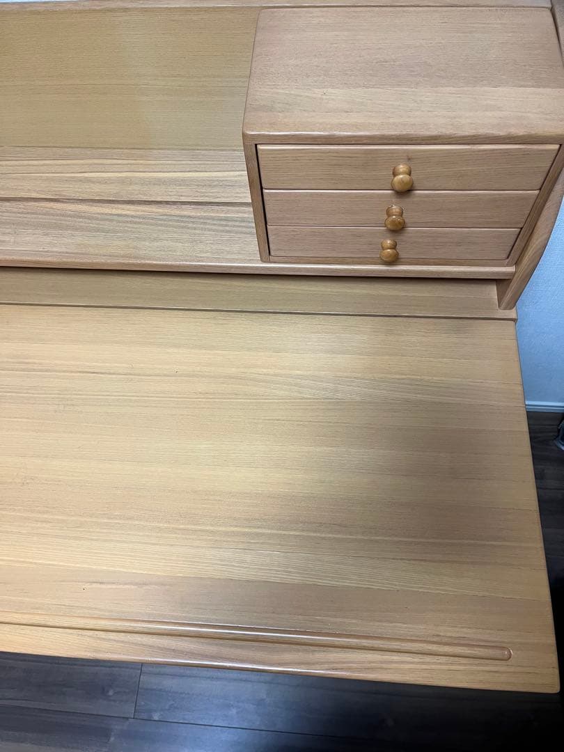 コスガ　学習机(机・上棚・引き出し三点セットの机)