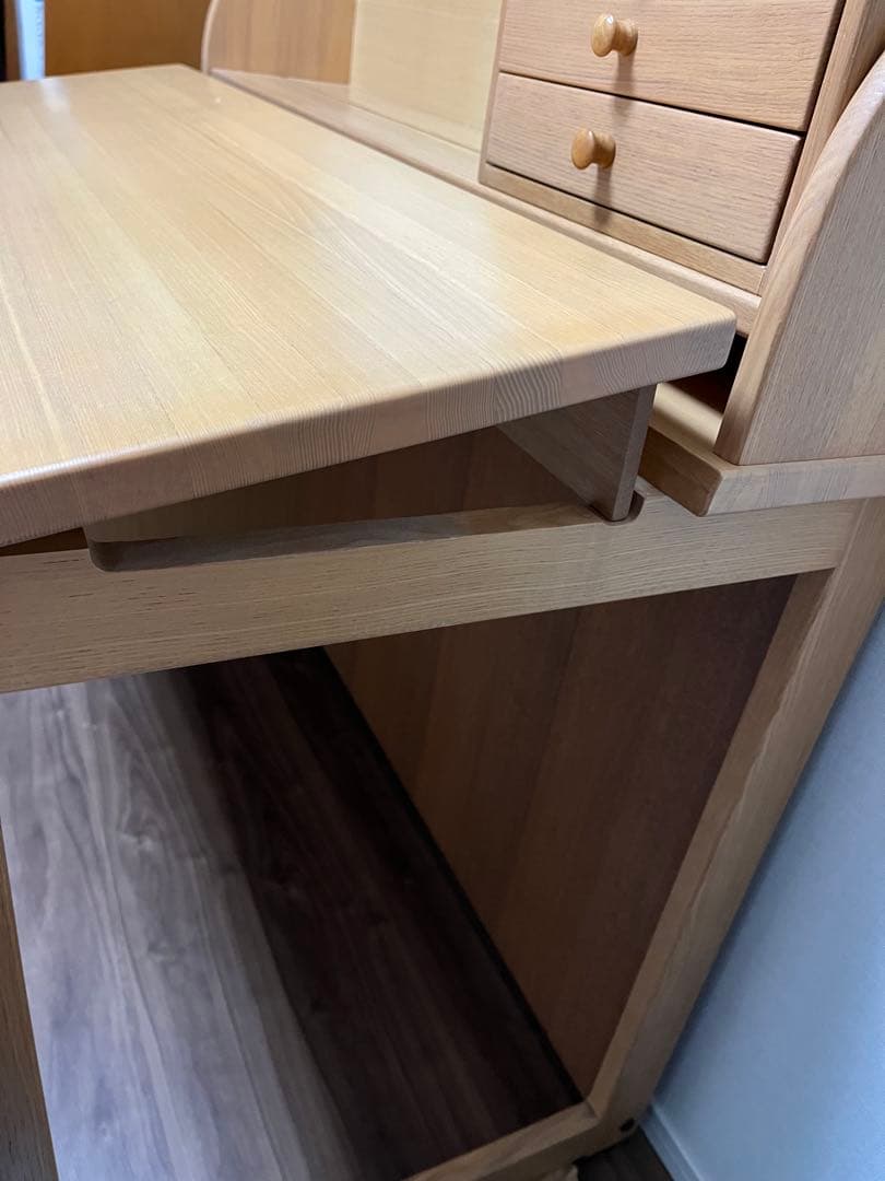 コスガ　学習机(机・上棚・引き出し三点セットの机)